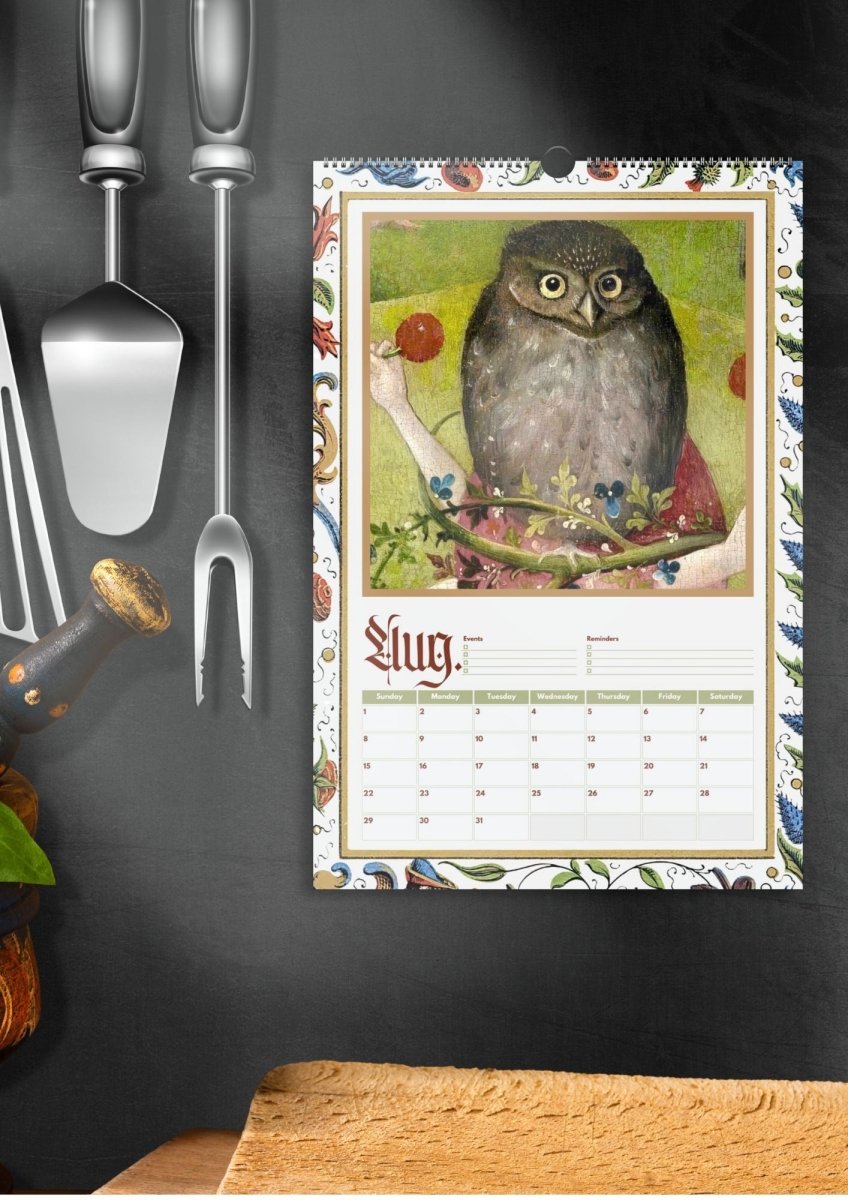 2027 Medieval Owls Calendar - DecorhardcorePrint Material