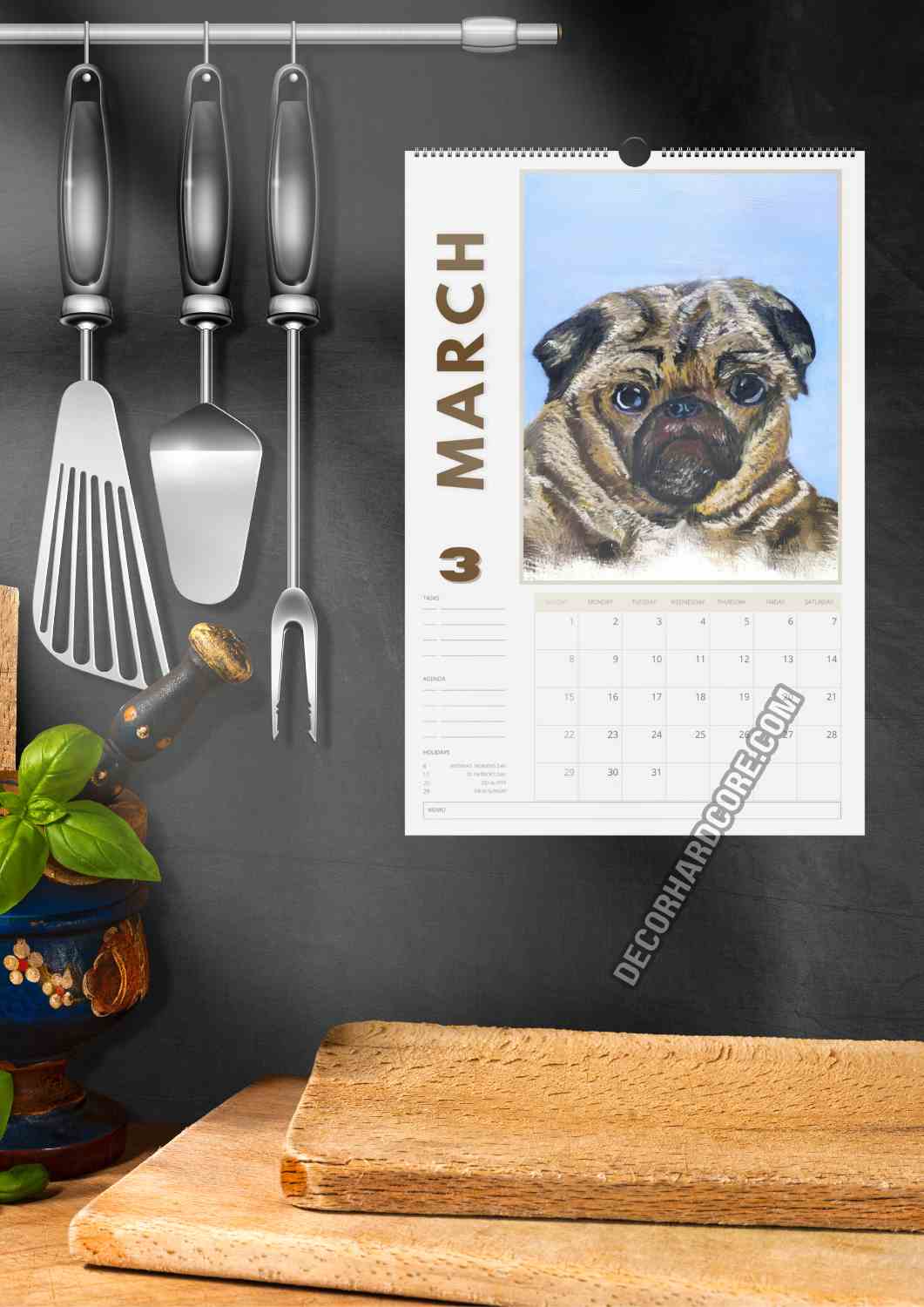 Very Bad Dog Art Wall Calendar 2026 - DecorhardcorePrint Material