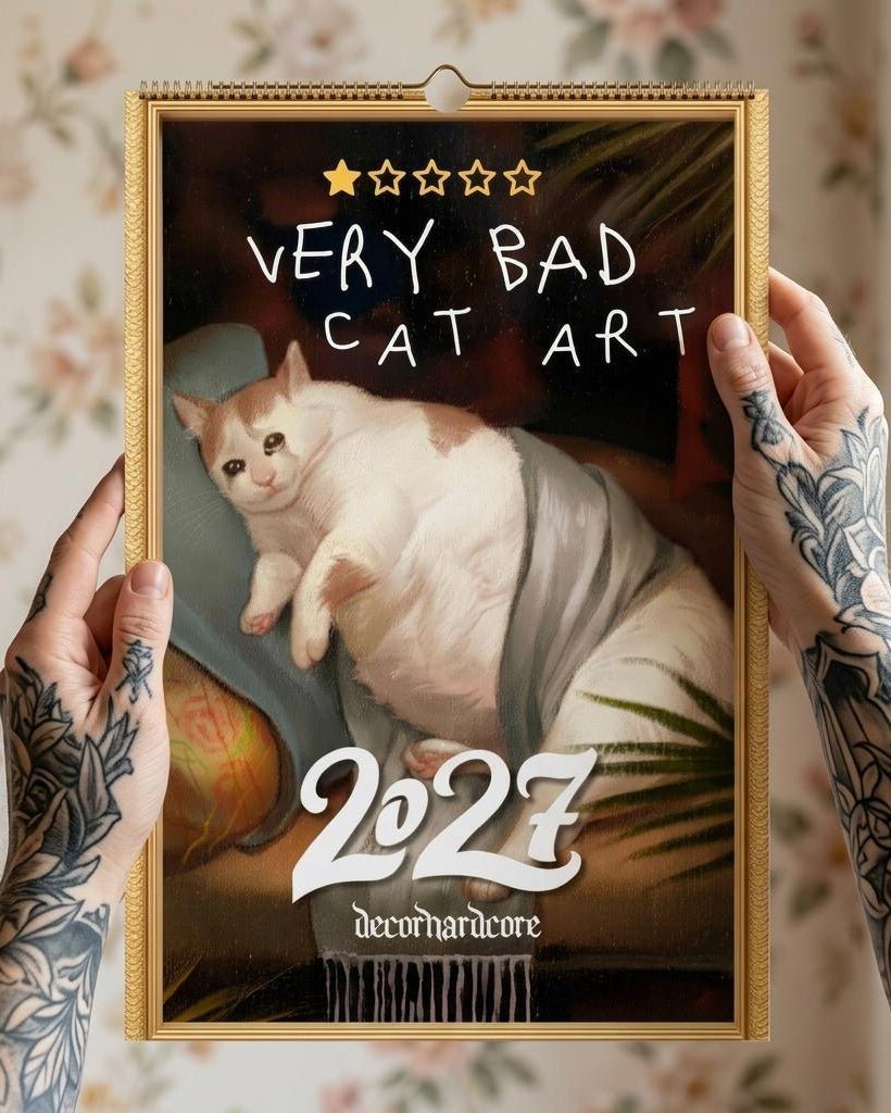 2027 Very Bad Cat Art - DecorhardcorePrint Material