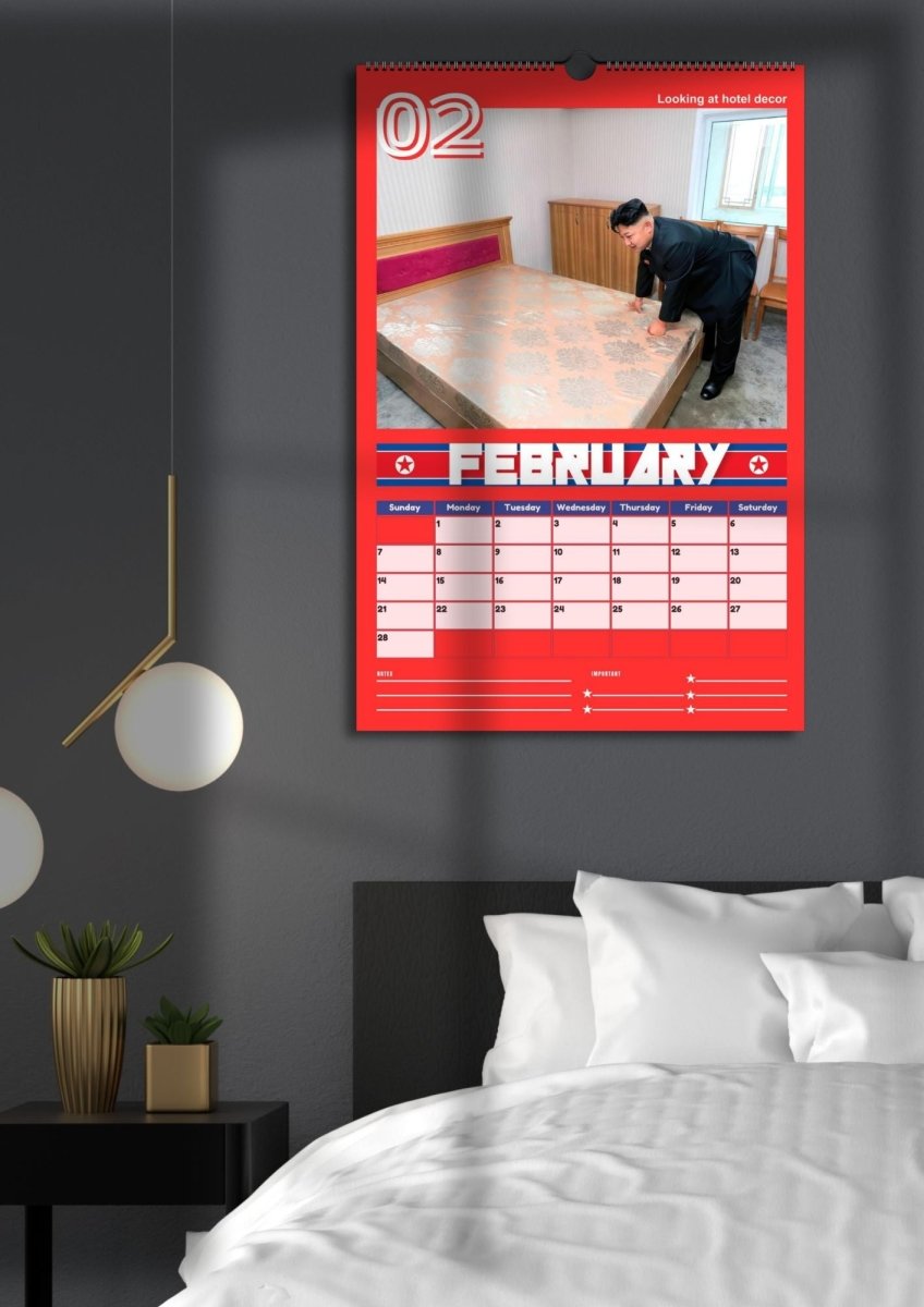 2027 Kim Jong Un Looking at Stuff Wall Calendar - DecorhardcorePrint Material