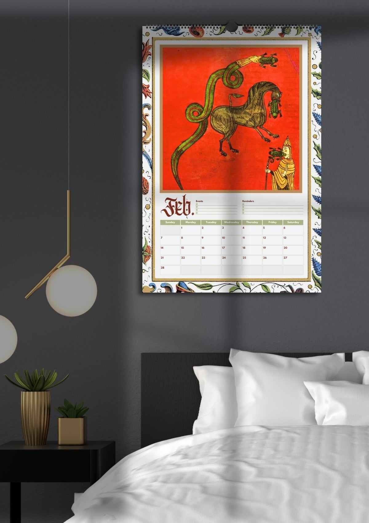 2027 Medieval Frogs Calendar, Funny Illuminated Manuscript Bird Art Planner, Creepy Marginalia oddities & curiosities Novelty Gift