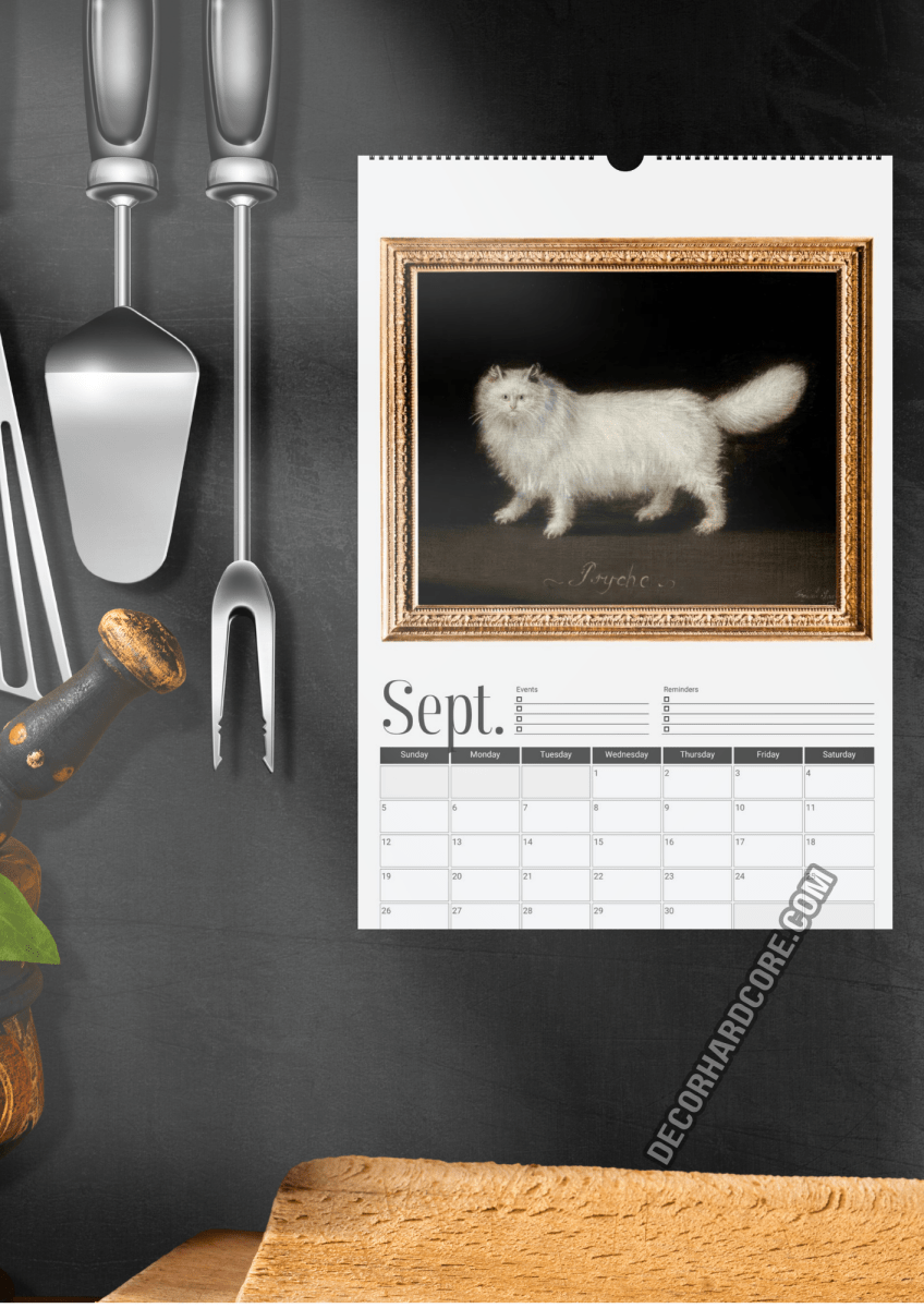 2027 Ugly Cats In Renaissance Paintings Wall Calendar - DecorhardcorePrint Material