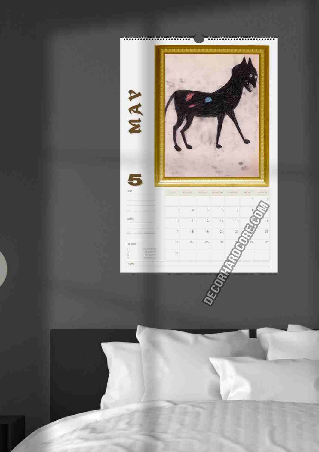 Very Bad Cat Art Wall Calenar 2026 - DecorhardcorePrint Material