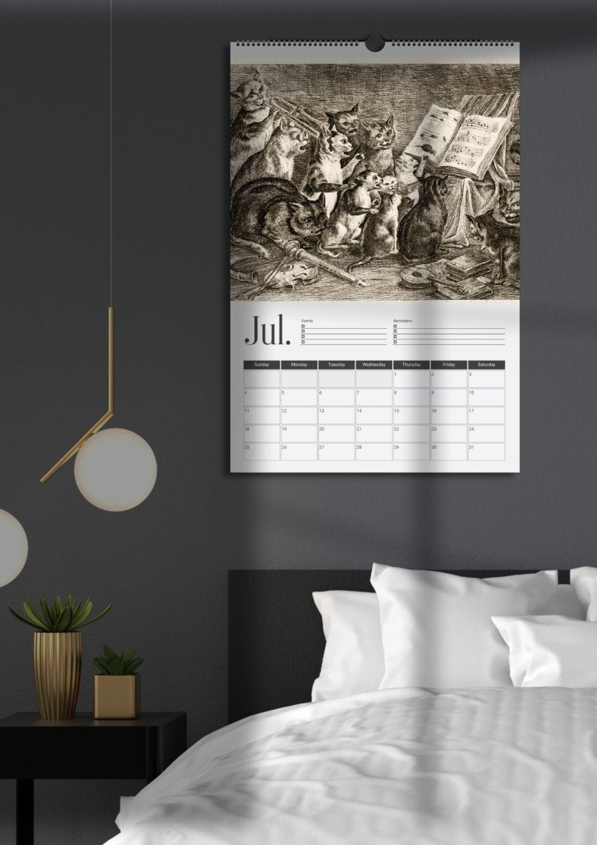 2027 Musical Cats Wall Calendar - DecorhardcorePrint Material