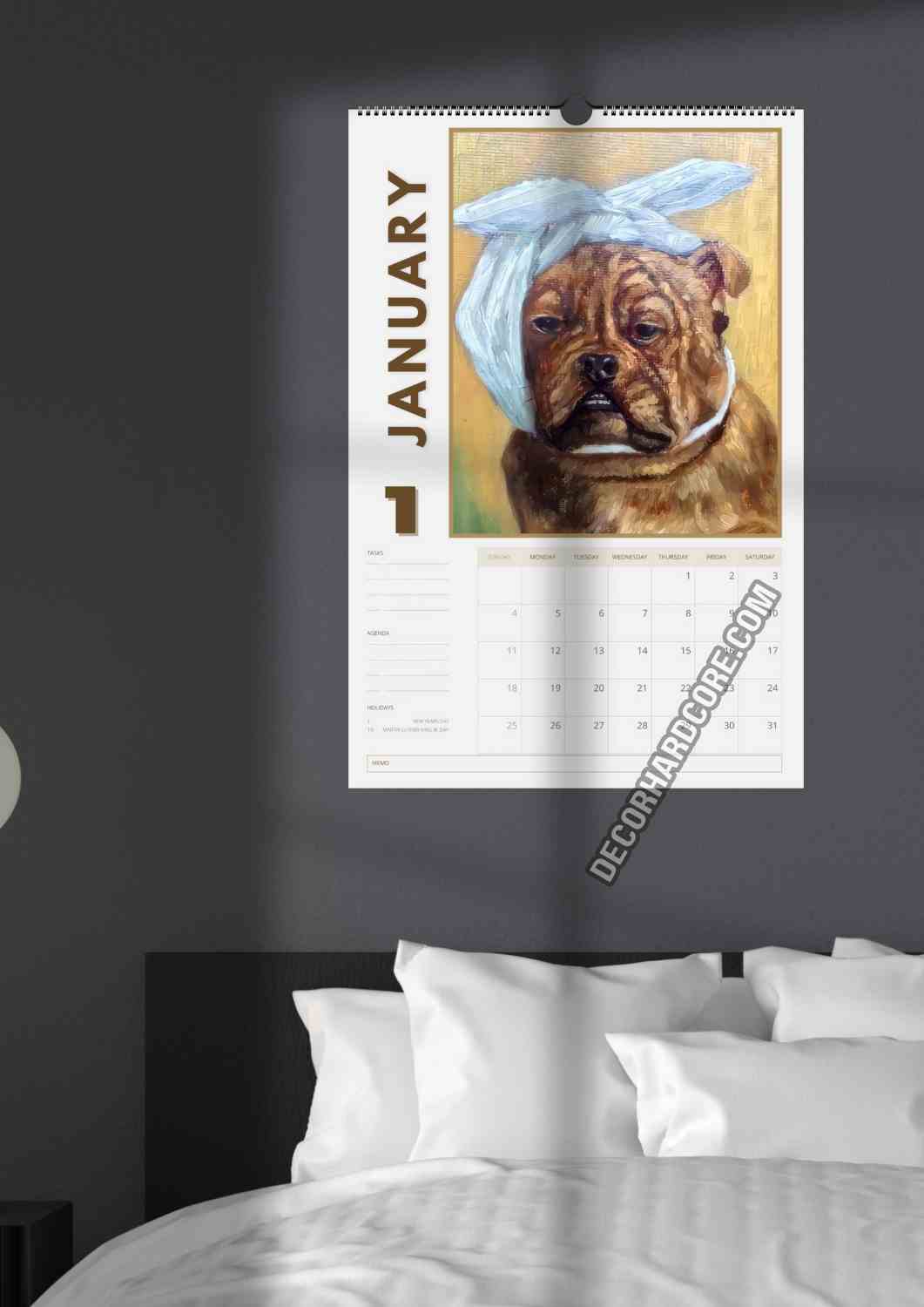 Very Bad Dog Art Wall Calendar 2026 - DecorhardcorePrint Material