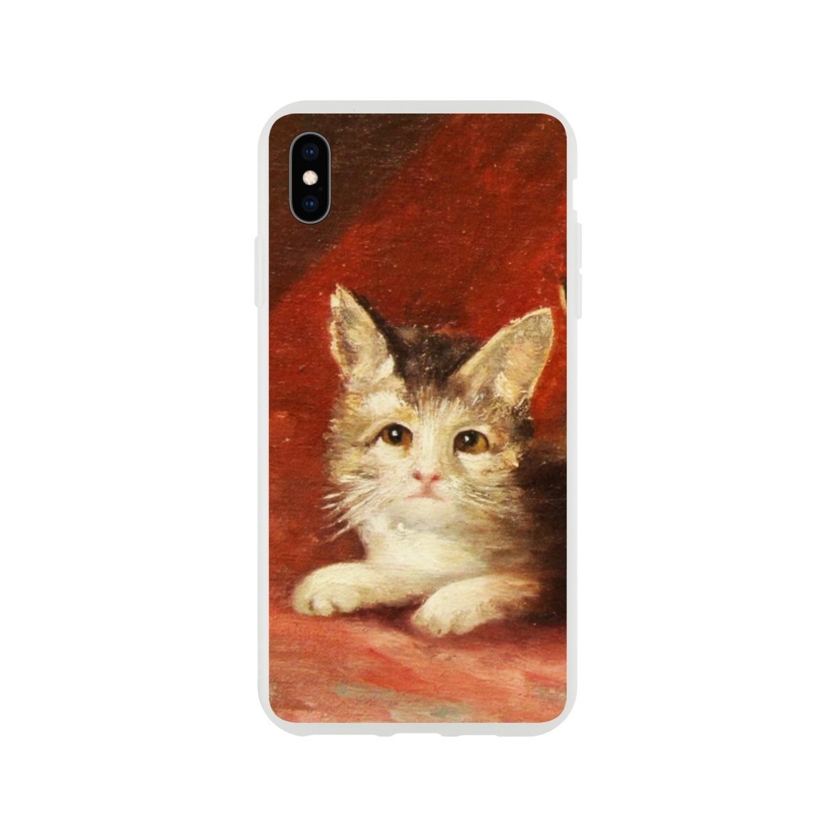 Cursed Cat Painting iPhone Case - DecorhardcorePrint Material