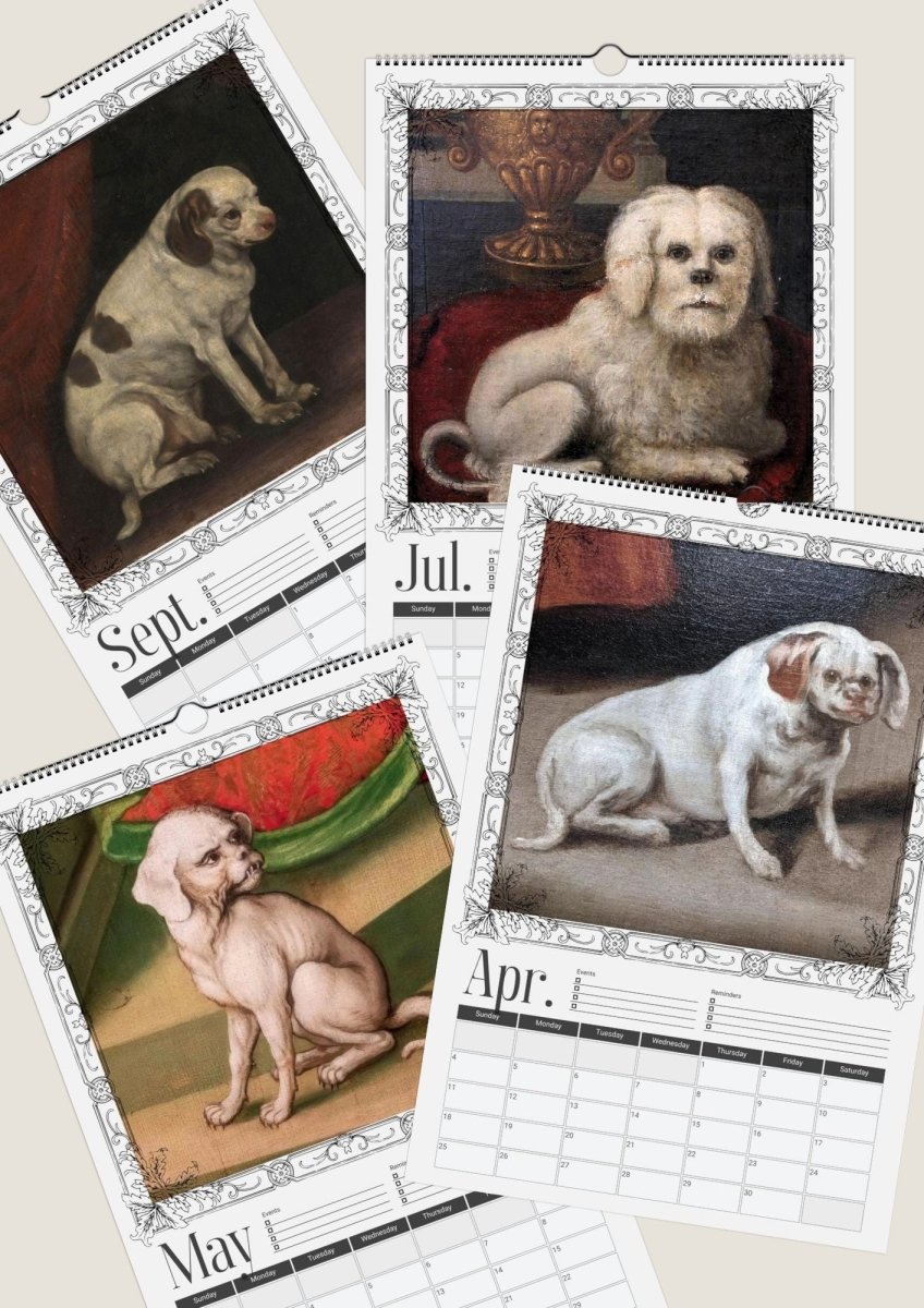 2027 Ugly Dogs In Renaissance Paintings Wall Calendar - DecorhardcoreCalendars
