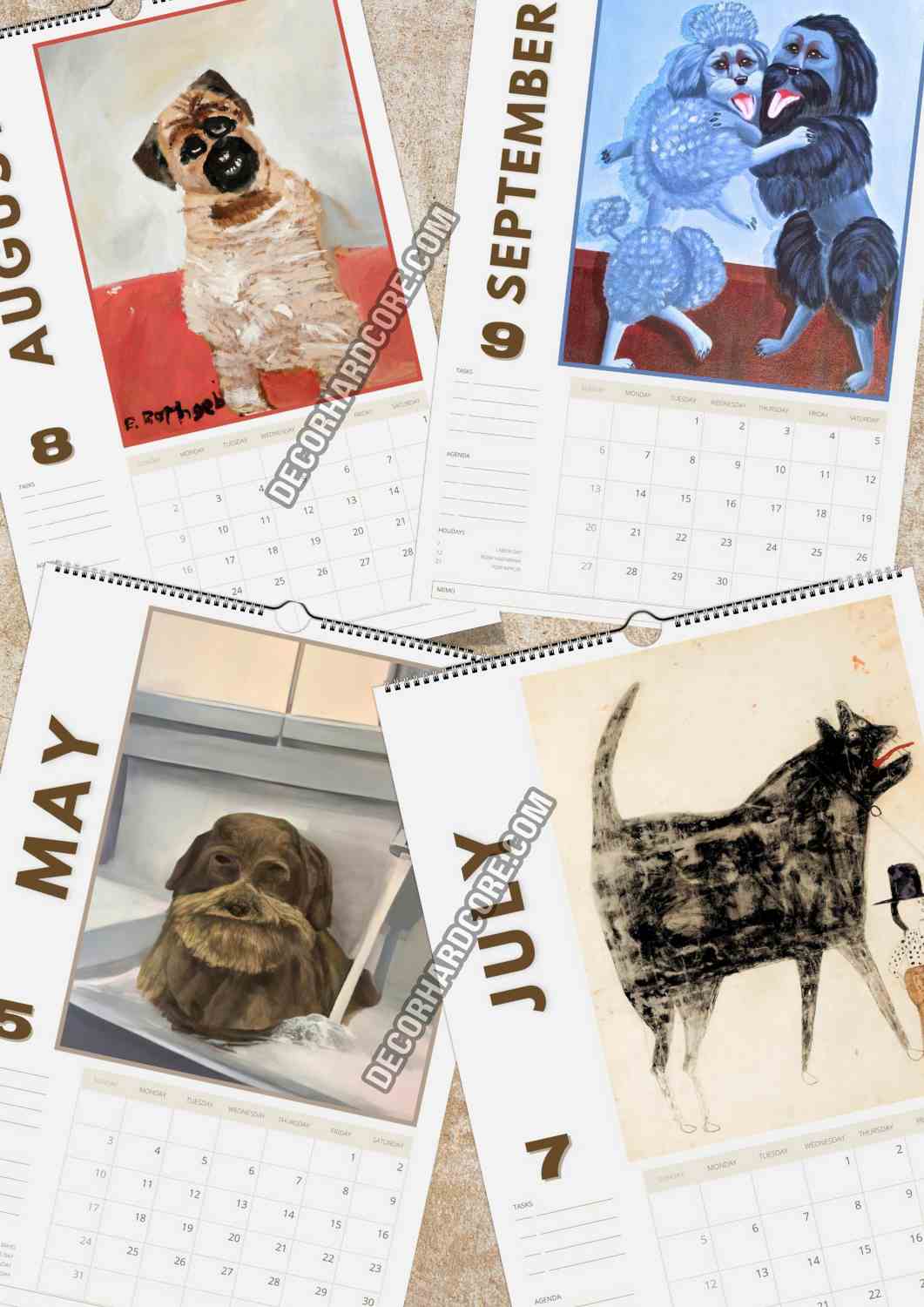 Very Bad Dog Art Wall Calendar 2026 - DecorhardcorePrint Material