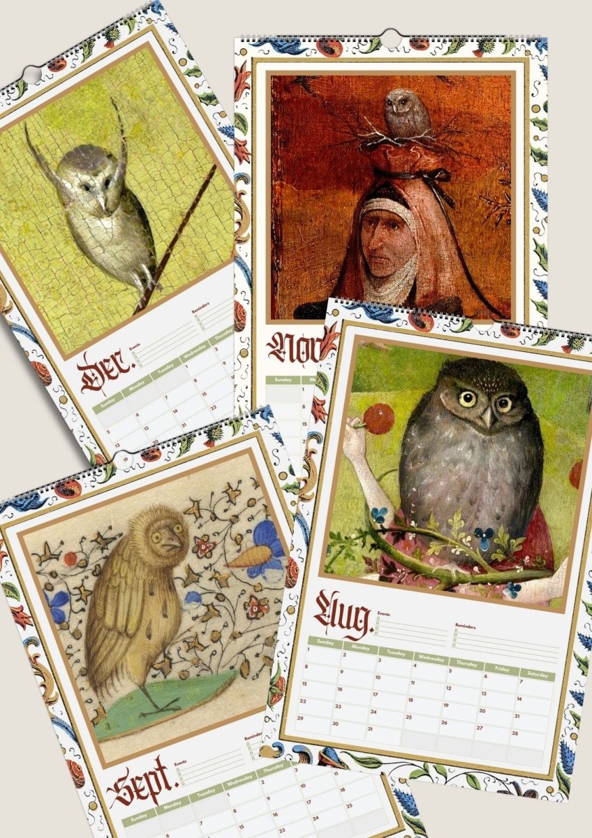 2027 Medieval Owls Calendar - DecorhardcorePrint Material