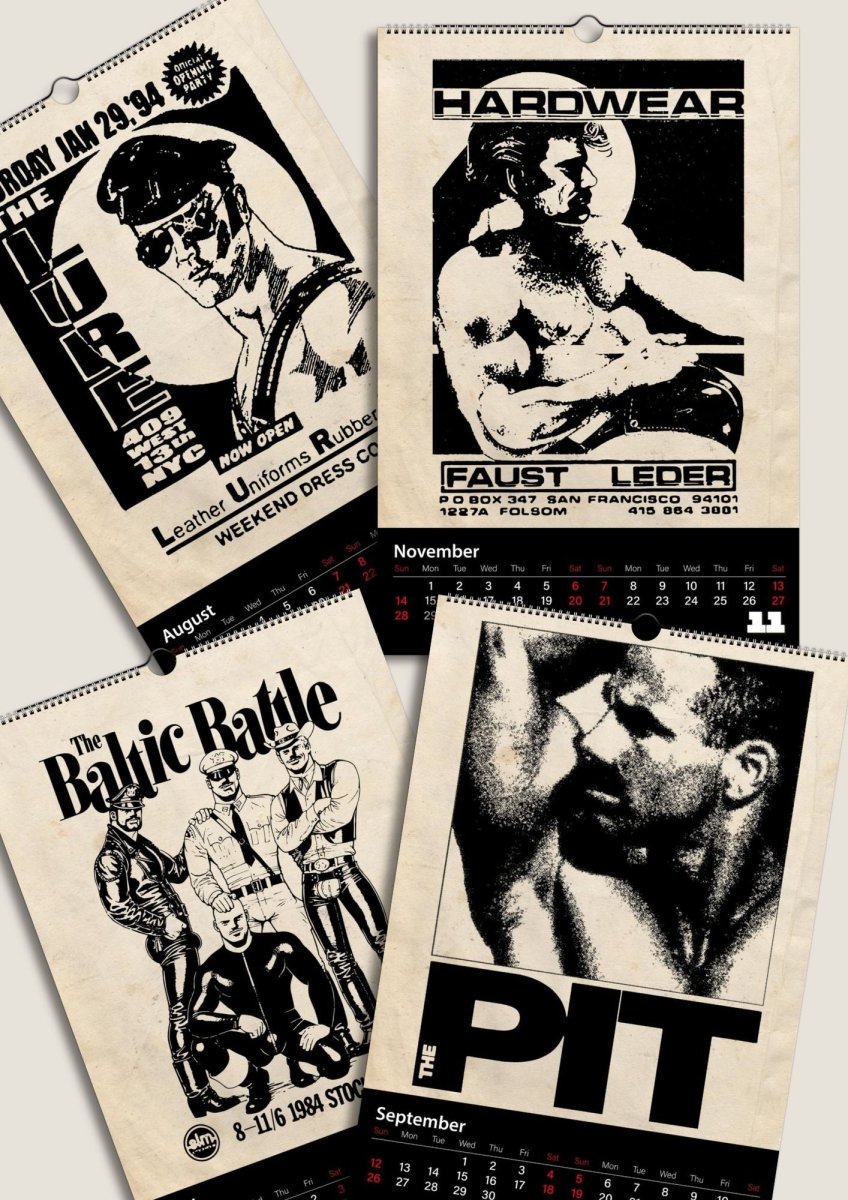 2027 Vintage Gay Leather Bars Wall Calendar - DecorhardcorePrint Material