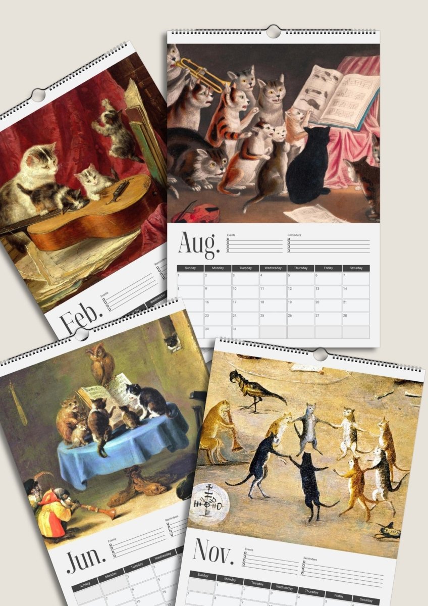 2027 Musical Cats Wall Calendar - DecorhardcorePrint Material