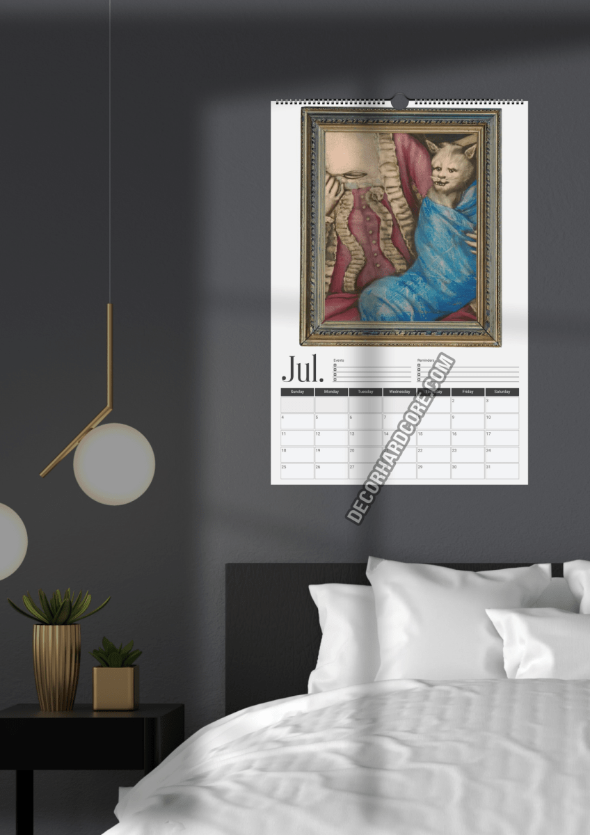 2027 Ugly Cats In Renaissance Paintings Wall Calendar - DecorhardcorePrint Material