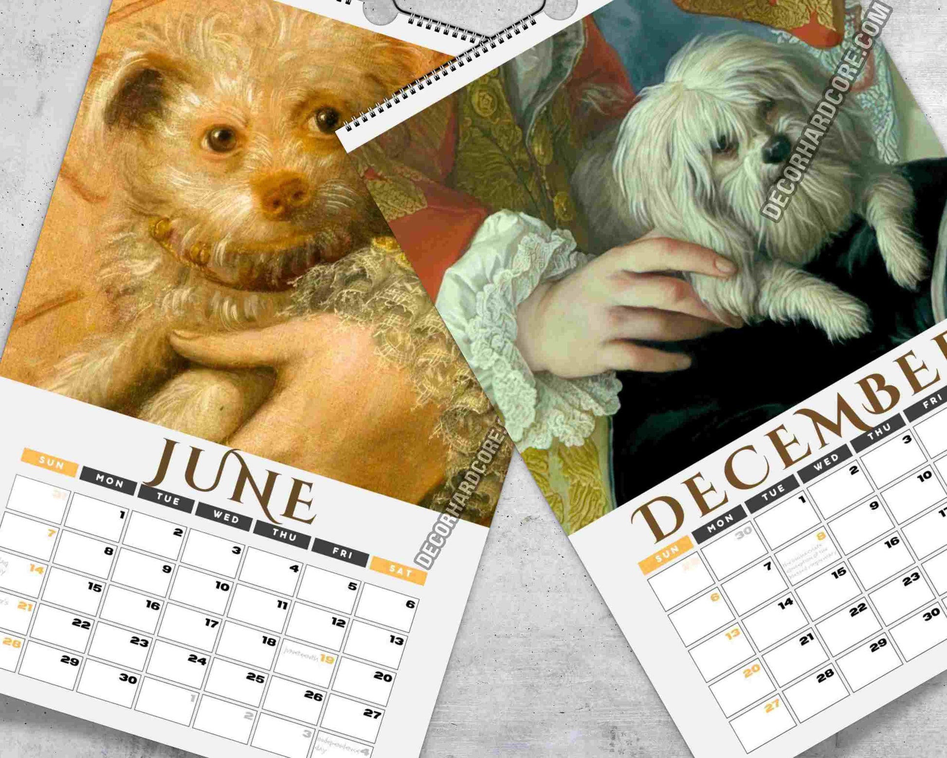 2026 Medieval Dogs Wall Calendar - DecorhardcorePrint Material