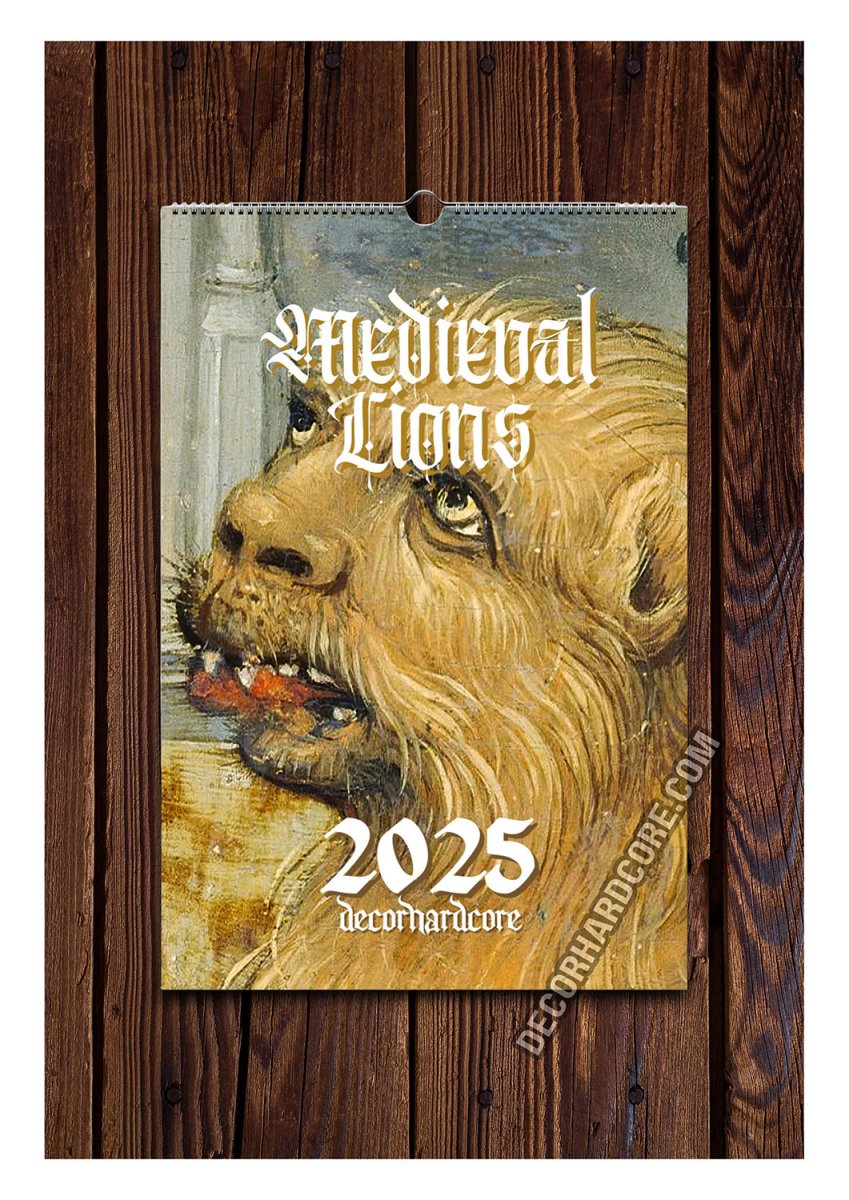 2025 Medieval Lions Wall Calendar - DecorhardcorePrint Material