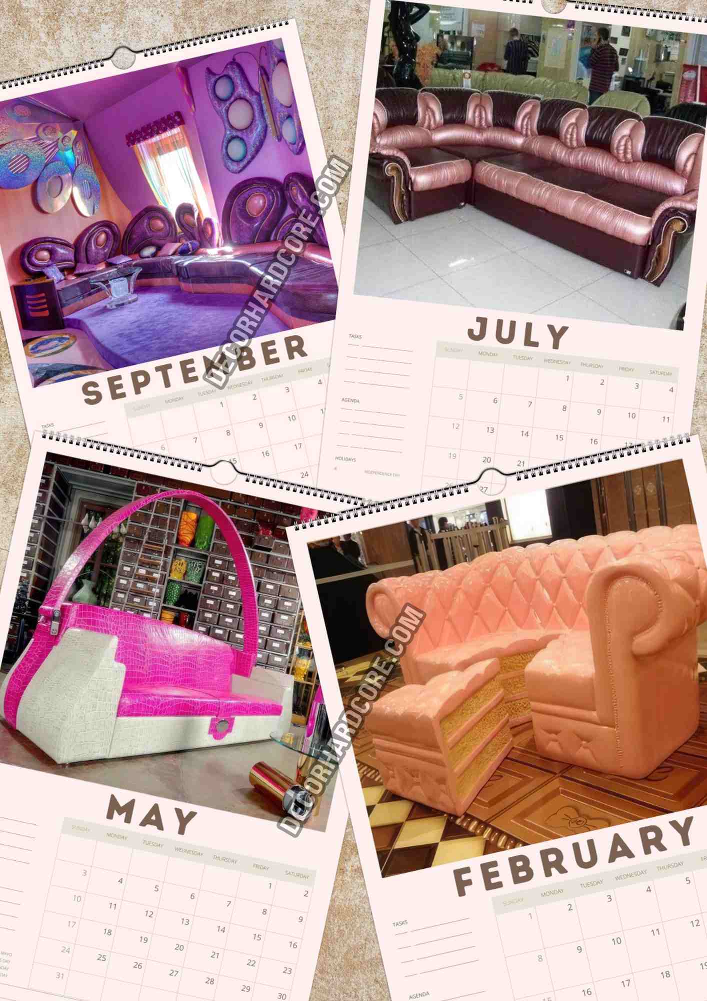 Ugly Sofas 2026 Wall Callendar - DecorhardcorePrint Material
