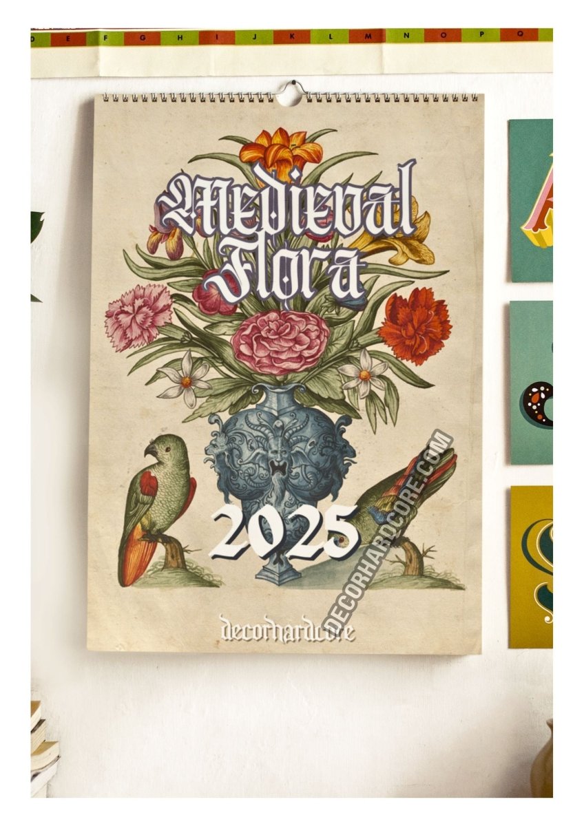 2025 Medieval Flora Wall Calendar - DecorhardcorePrint Material