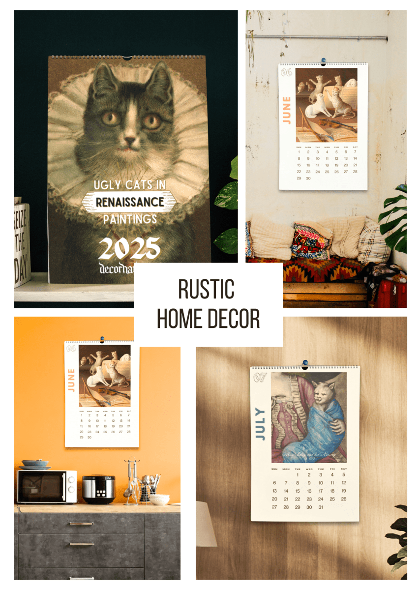 2025 Ugly Cats In Renaissance Paintings Wall Calendar - DecorhardcorePrint Material