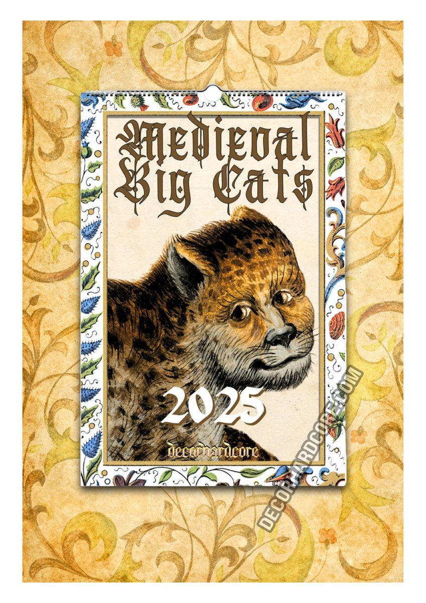 2025 Medieval Big Cats Wall Calendar - DecorhardcorePrint Material