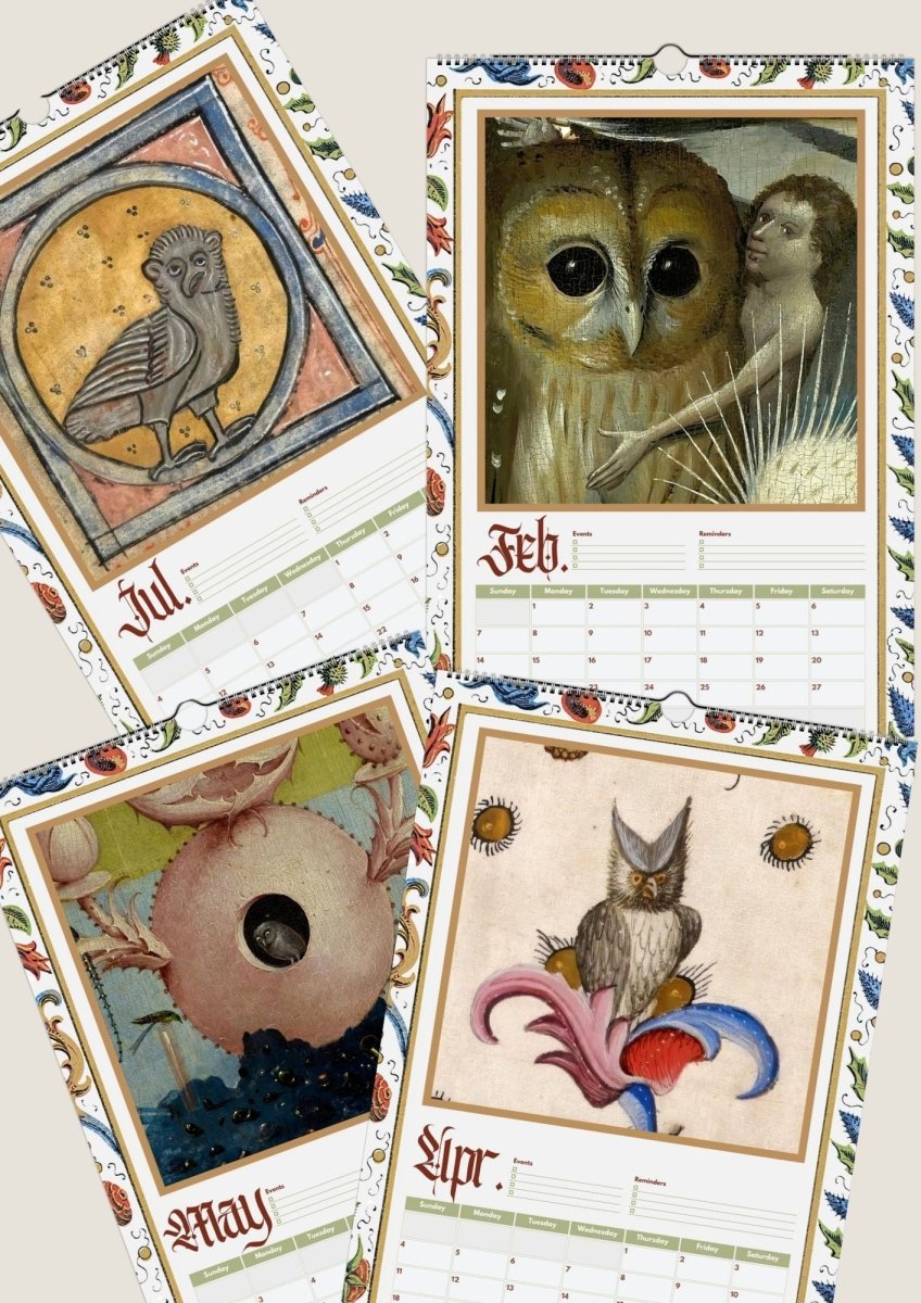 2027 Medieval Owls Calendar - DecorhardcorePrint Material