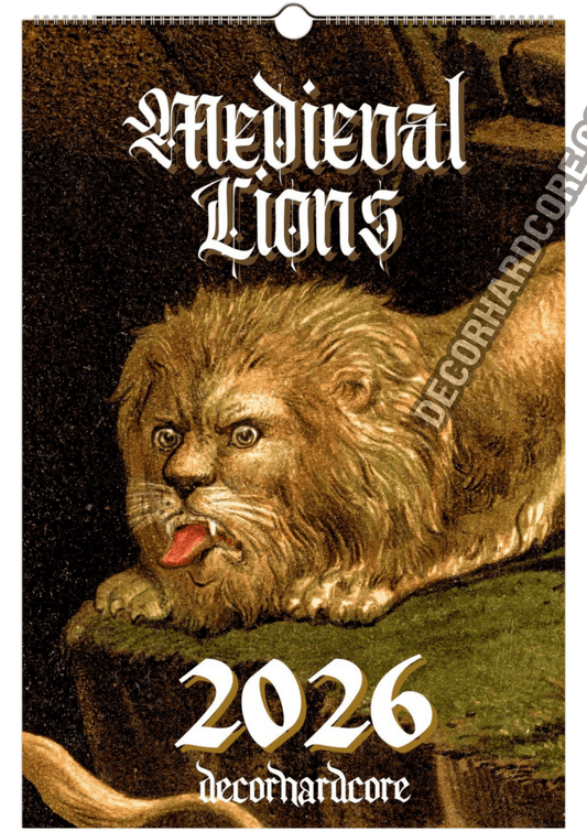 2026 Medieval Lions Wall Calendar - DecorhardcorePrint Material