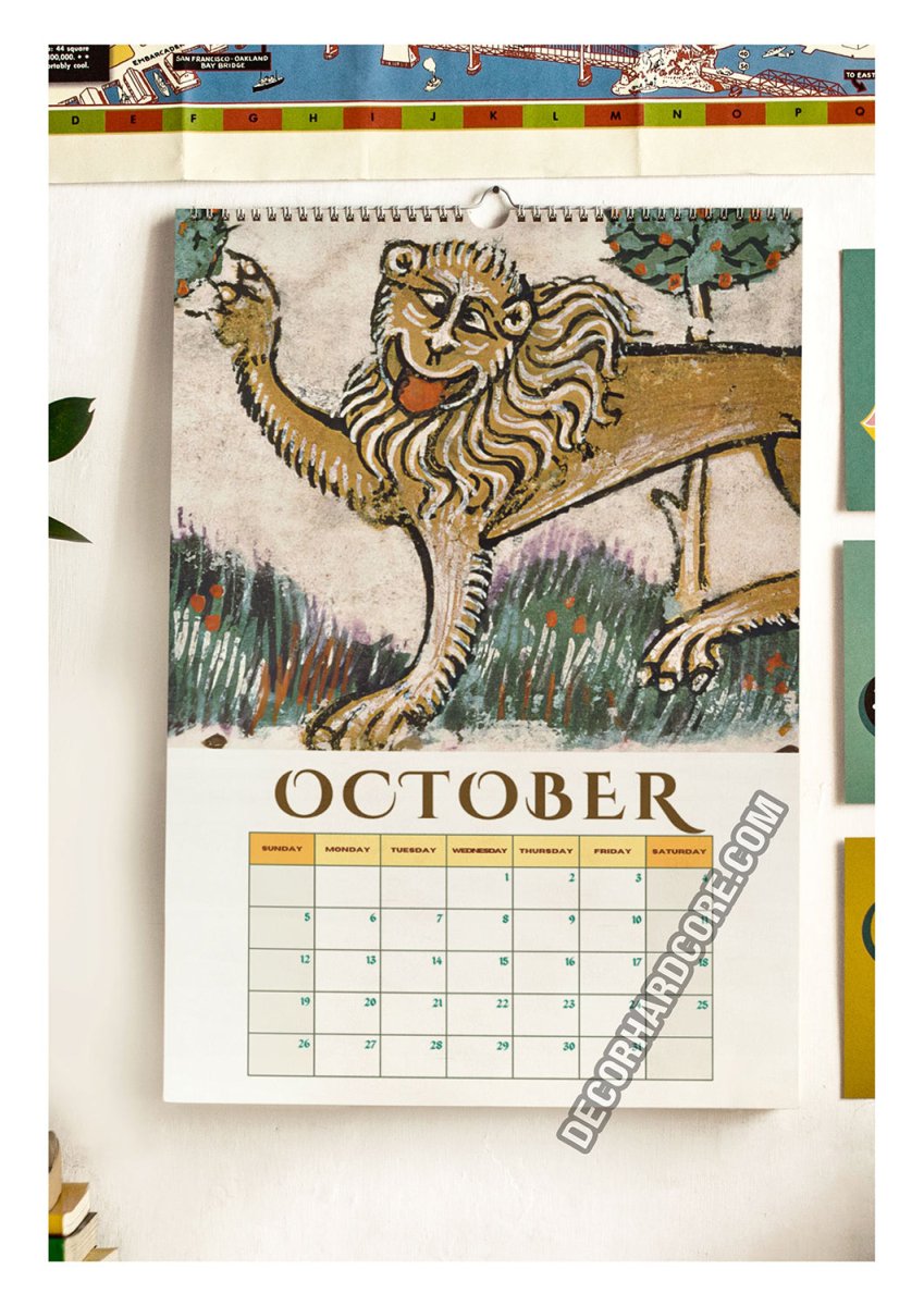 2025 Medieval Lions Wall Calendar - DecorhardcorePrint Material