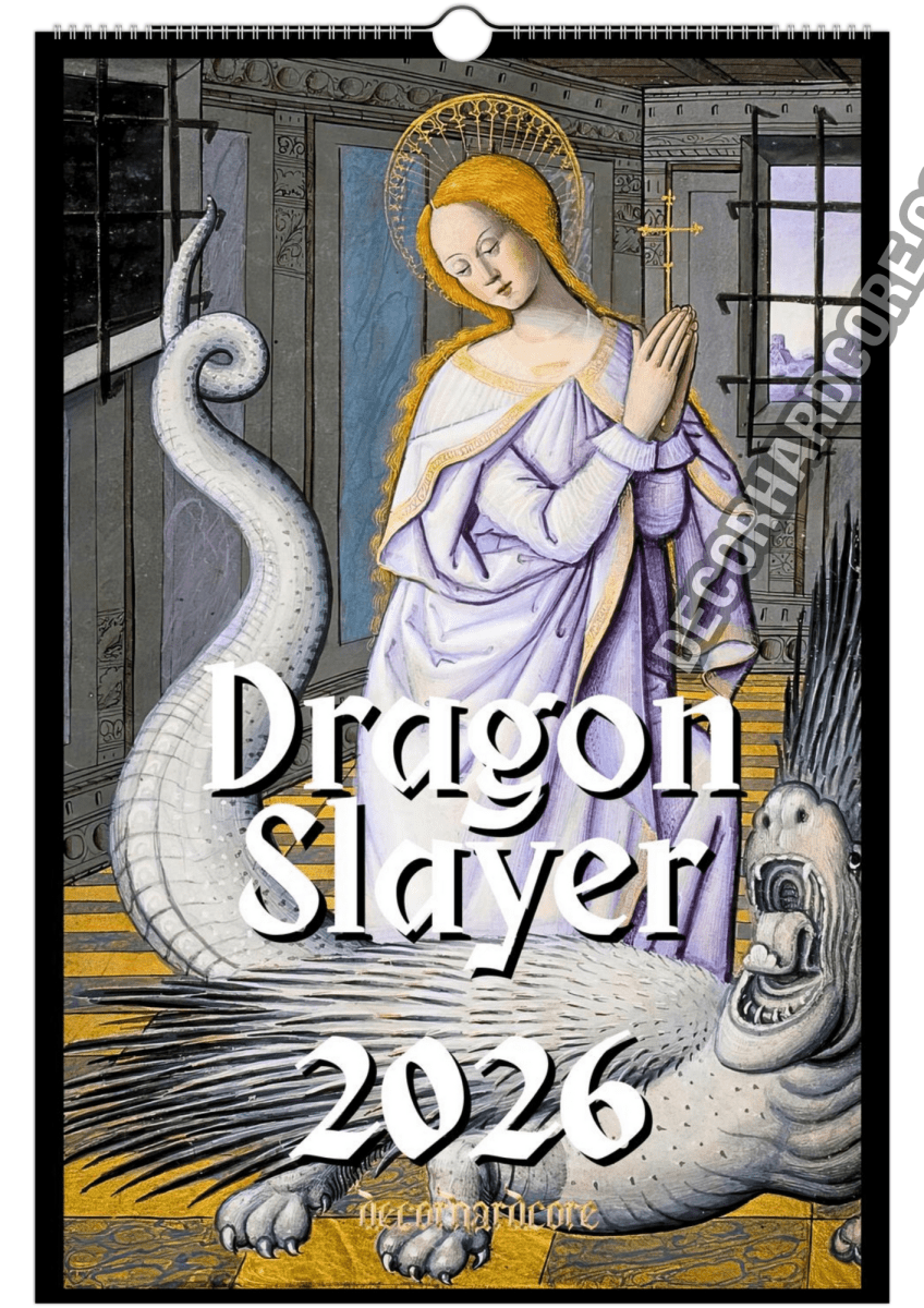 2026 Dragonslayer Calendar with Hook - DecorhardcorePrint Material