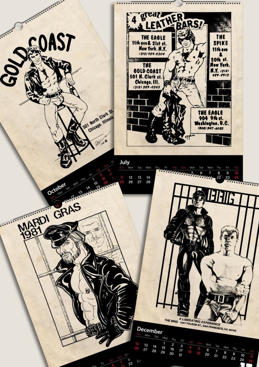 2027 Vintage Gay Leather Bars Wall Calendar - DecorhardcorePrint Material