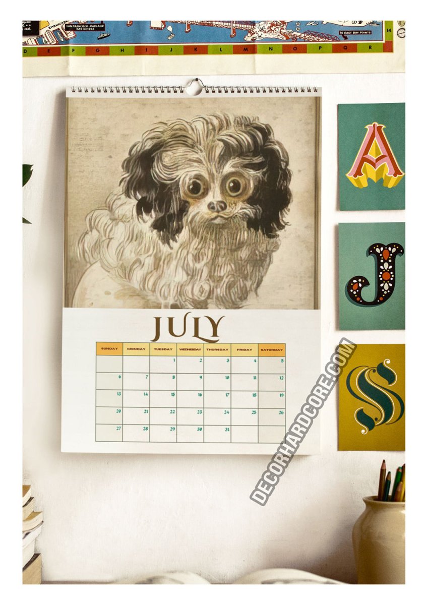 2025 Medieval Dogs Wall Calendar - DecorhardcorePrint Material