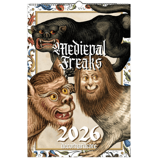 2026 Medieval Freaks Wall Calendar - DecorhardcorePrint Material