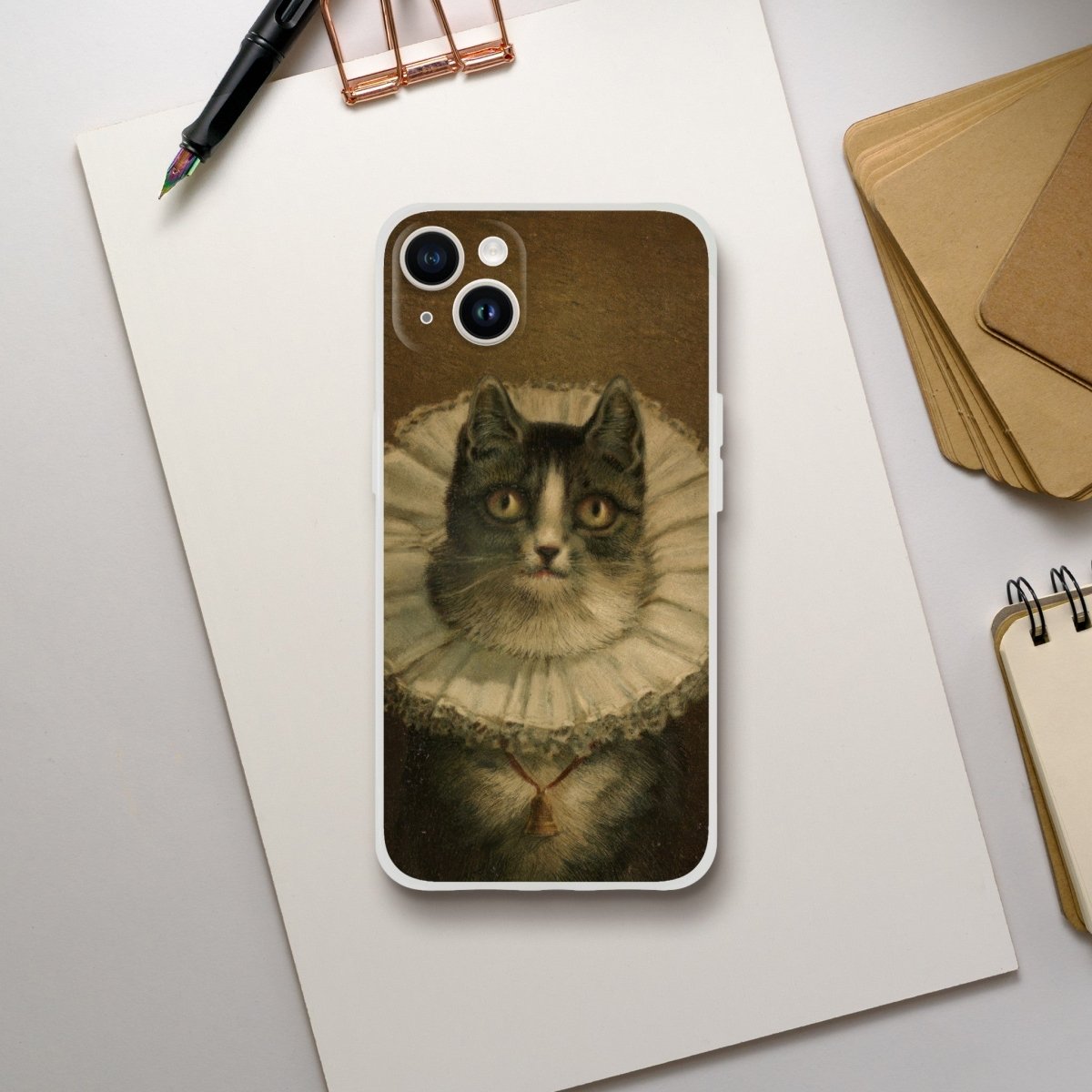 The Widow Cat with Collar iPhone case - DecorhardcorePrint Material