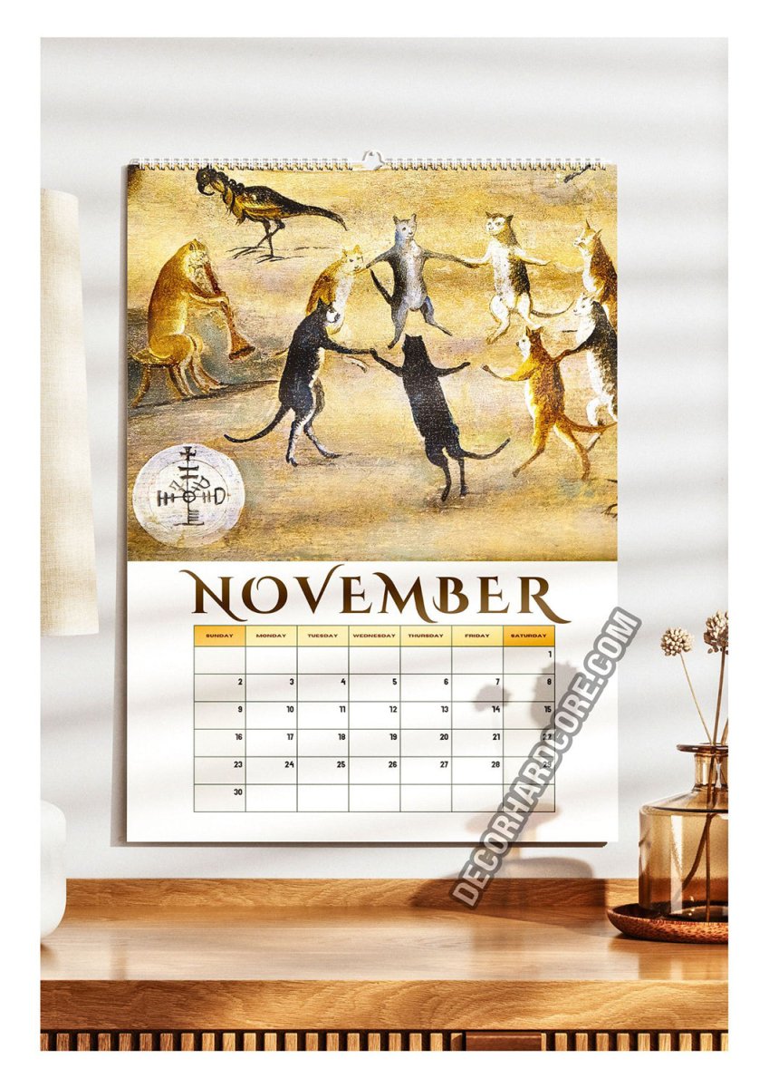 2025 Musical Cats Wall Calendar - DecorhardcorePrint Material