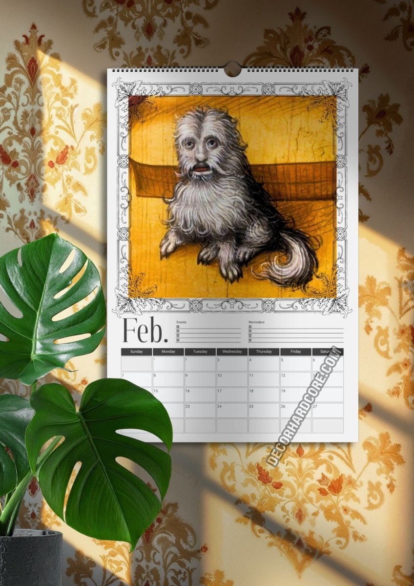 2027 Ugly Dogs In Renaissance Paintings Wall Calendar - DecorhardcoreCalendars