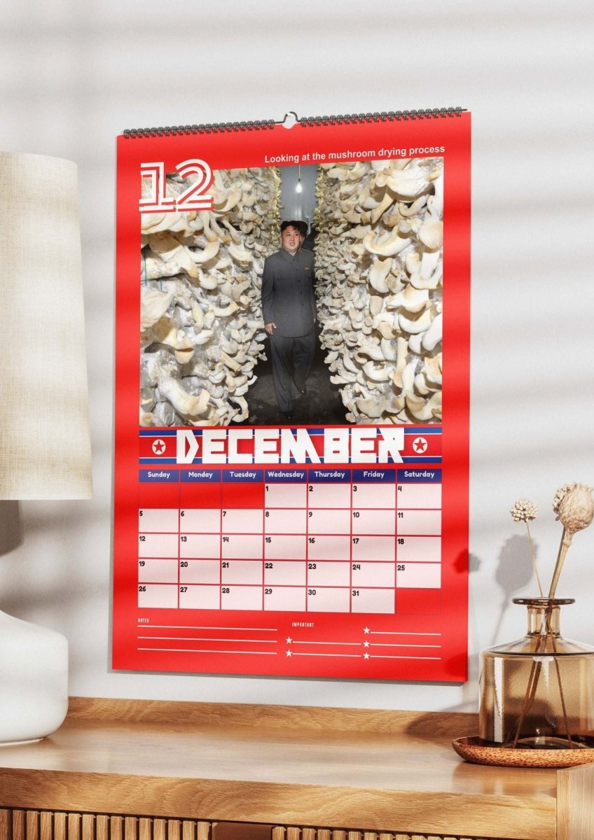 2027 Kim Jong Un Looking at Stuff Wall Calendar - DecorhardcorePrint Material