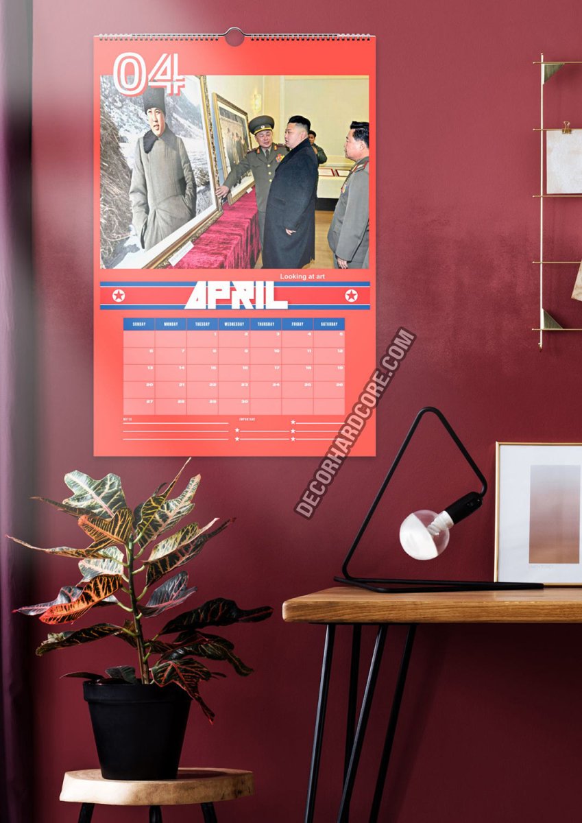 2025 Kim Jong Un Looking at Stuff Wall Calendar - DecorhardcorePrint Material