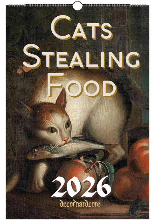 2026 Cats Stealing Food Wall Calendar - DecorhardcorePrint Material