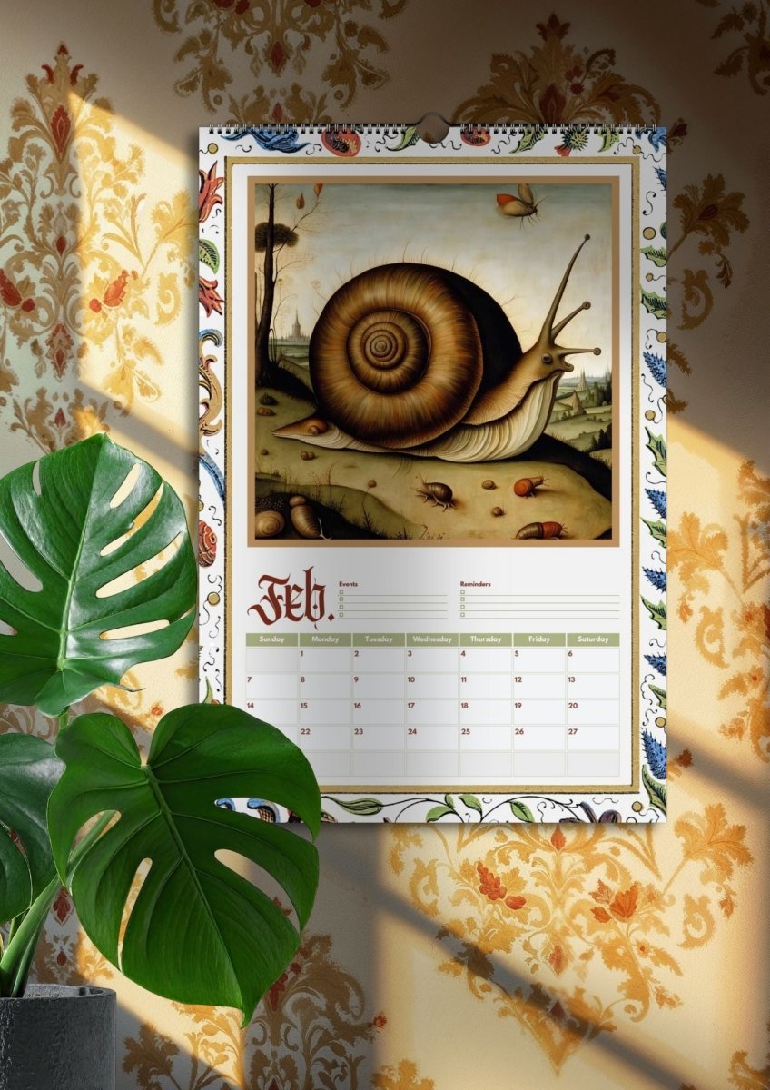 2027 Medieval Snails Wall Calendar - DecorhardcorePrint Material