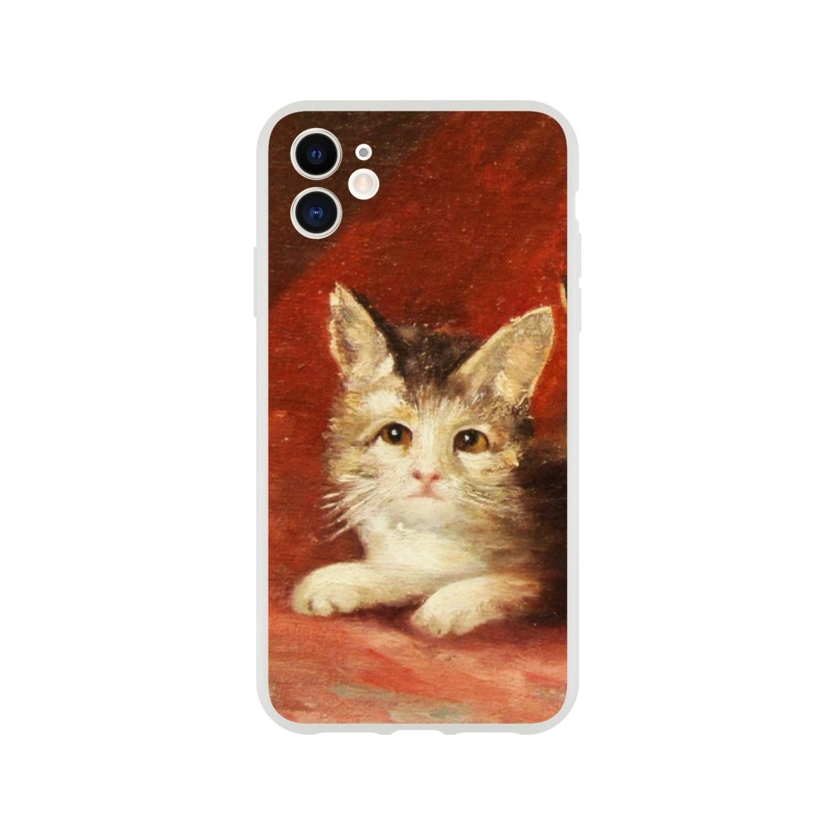 Cursed Cat Painting iPhone Case - DecorhardcorePrint Material