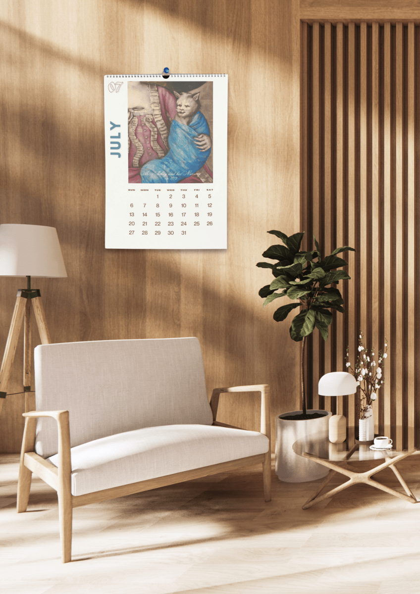 2025 Ugly Cats In Renaissance Paintings Wall Calendar - DecorhardcorePrint Material