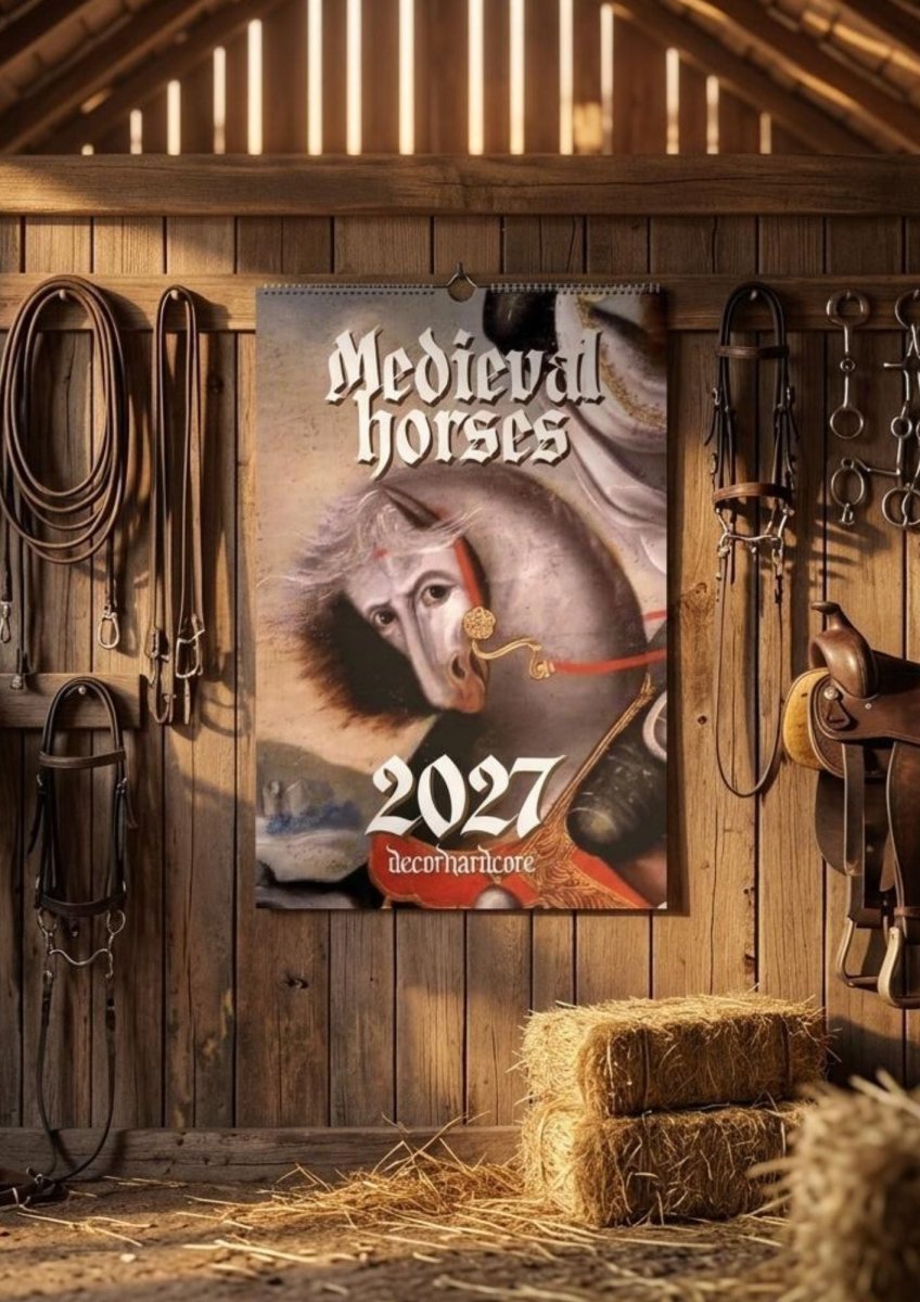 2027 Medieval Horses Wall Calendar - DecorhardcorePrint Material