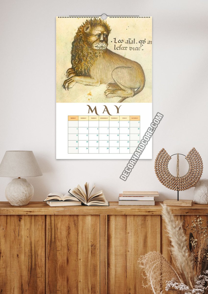 2025 Medieval Lions Wall Calendar - DecorhardcorePrint Material