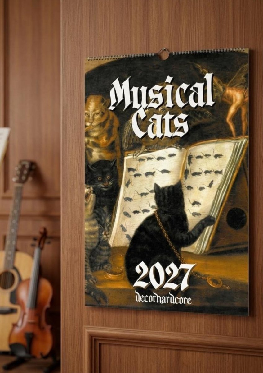 2027 Musical Cats Wall Calendar - DecorhardcorePrint Material