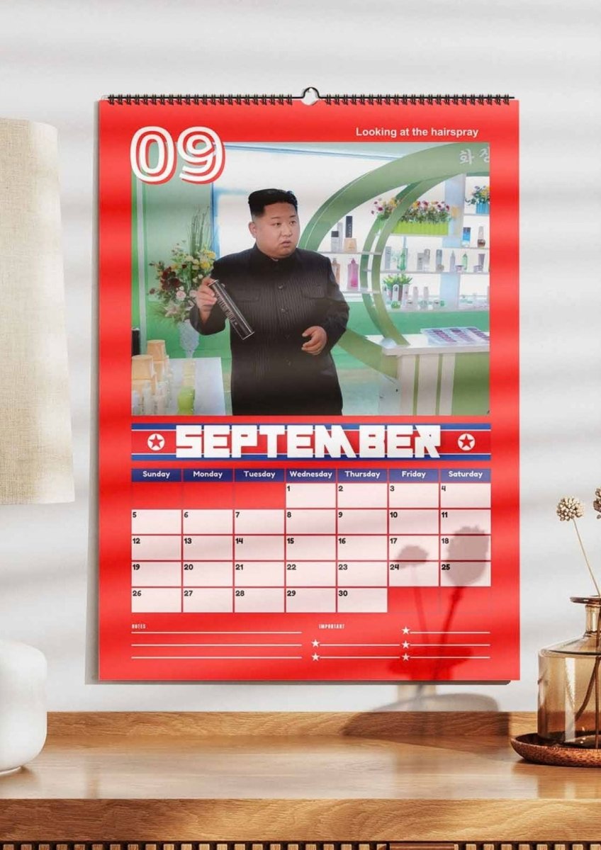 2027 Kim Jong Un Looking at Stuff Wall Calendar - DecorhardcorePrint Material