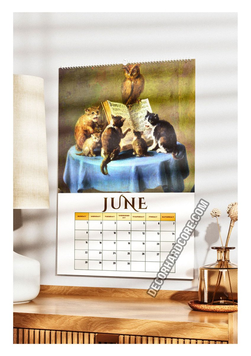 2025 Musical Cats Wall Calendar - DecorhardcorePrint Material