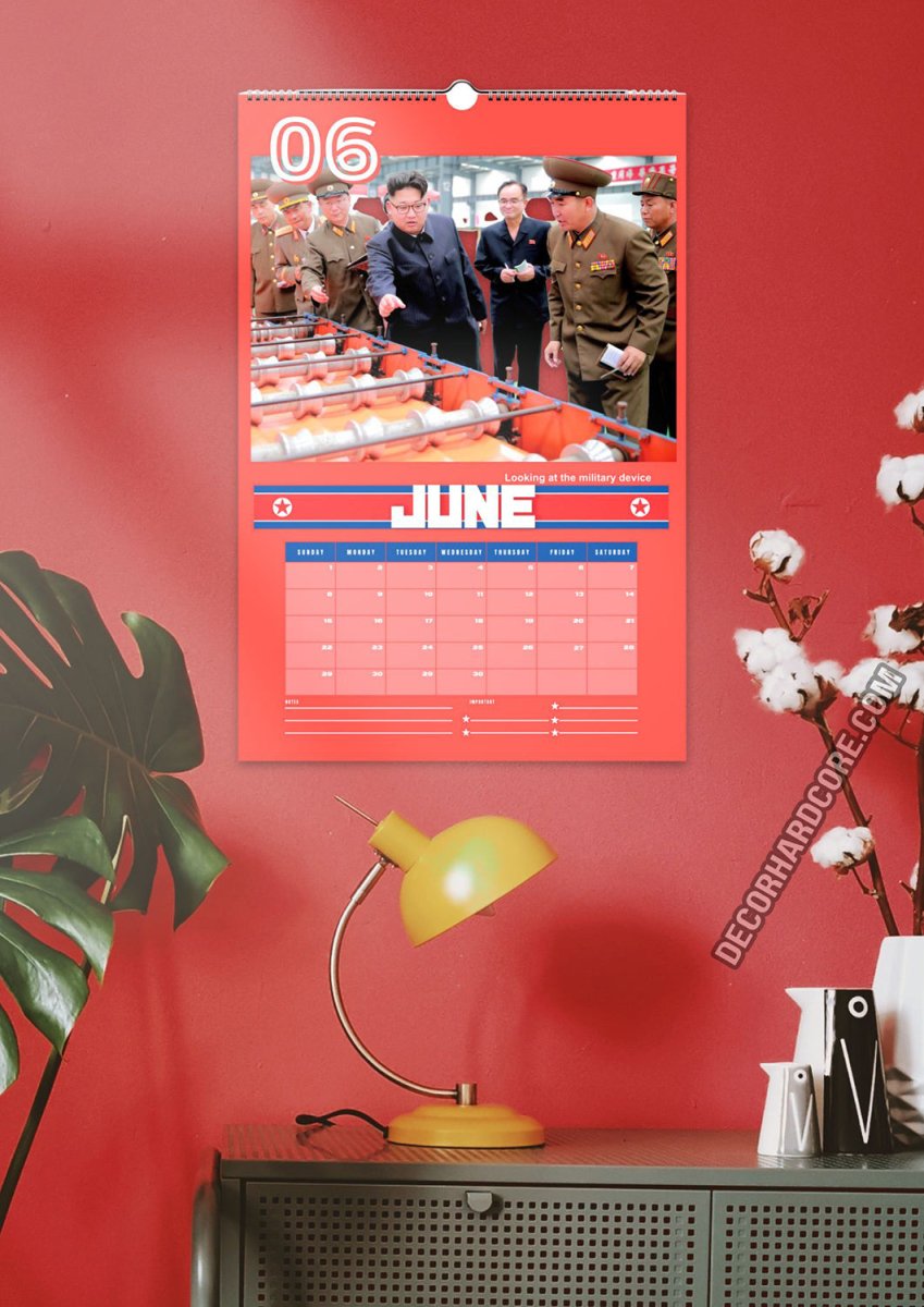 2025 Kim Jong Un Looking at Stuff Wall Calendar - DecorhardcorePrint Material