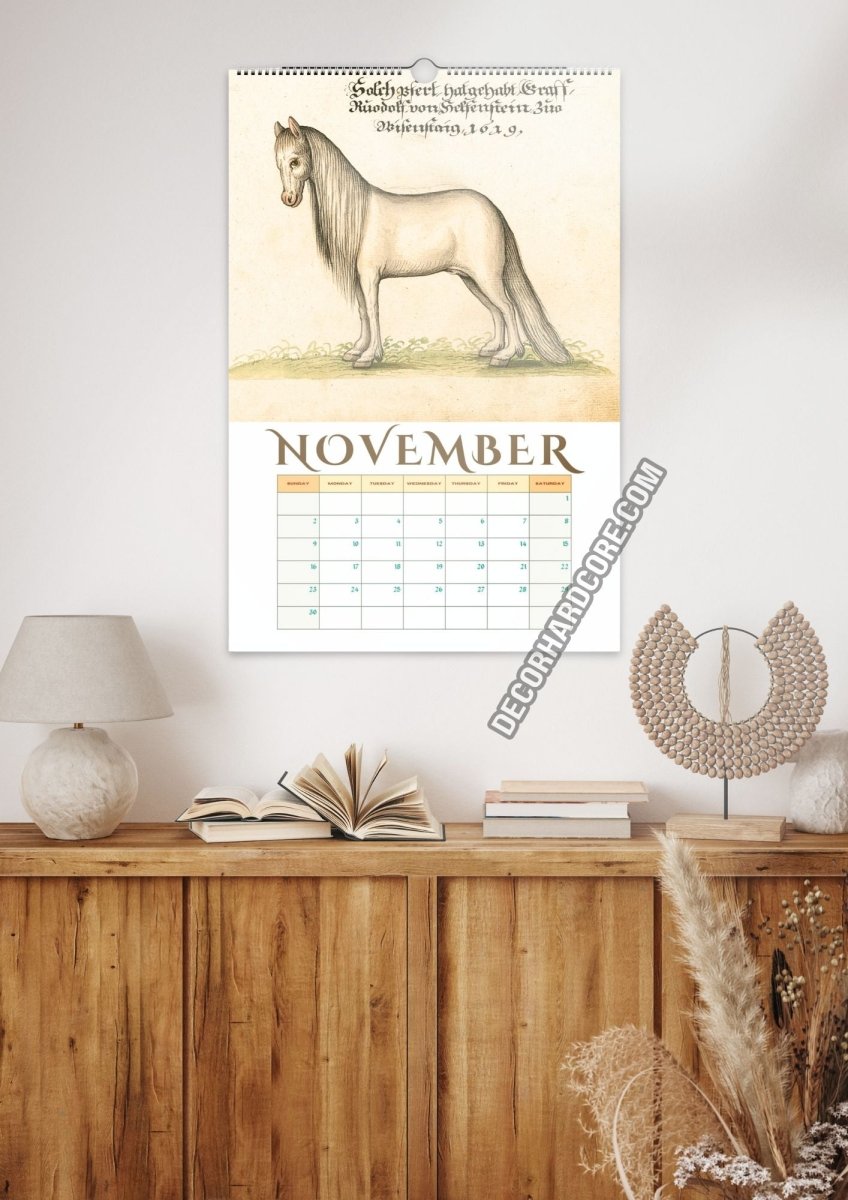 2025 Medieval Horses Wall Calendar - DecorhardcorePrint Material