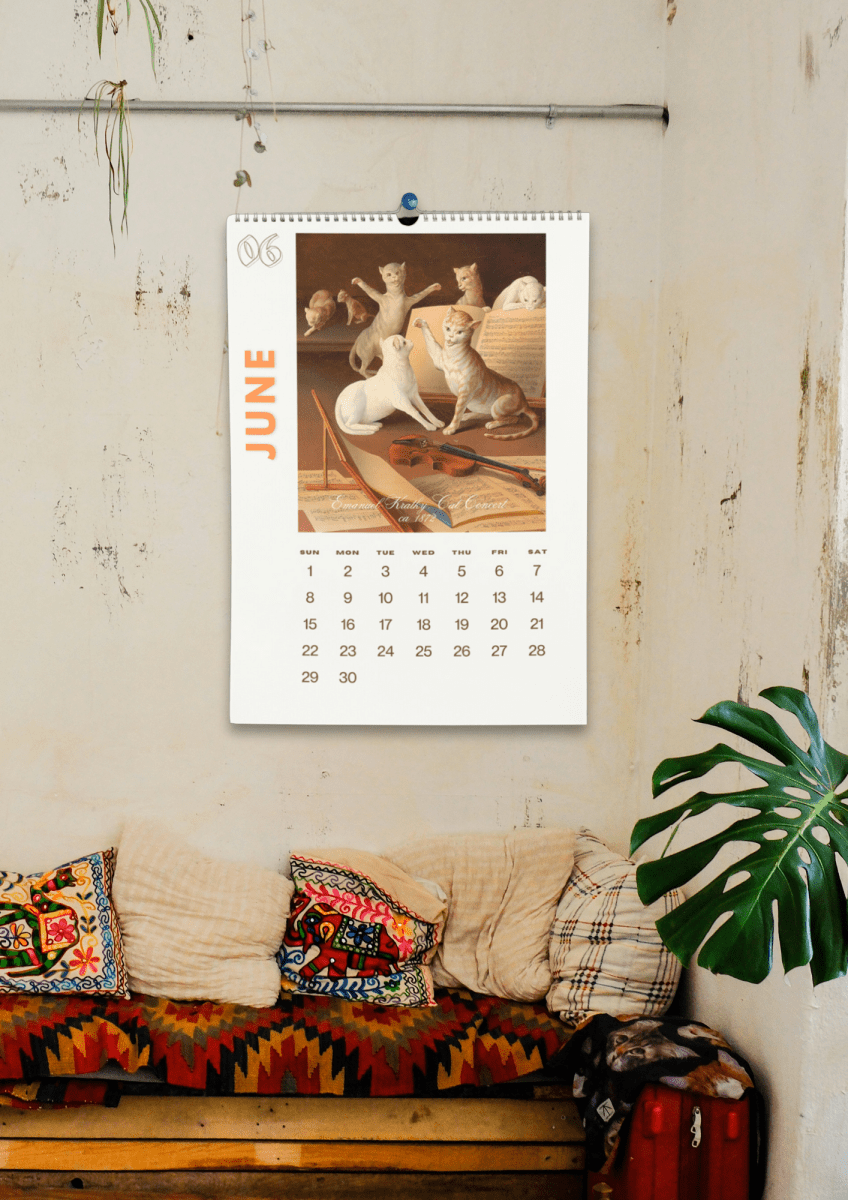 2025 Ugly Cats In Renaissance Paintings Wall Calendar - DecorhardcorePrint Material