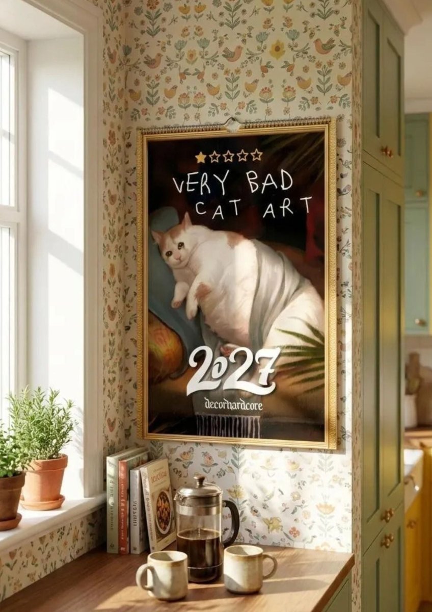2027 Very Bad Cat Art - DecorhardcorePrint Material