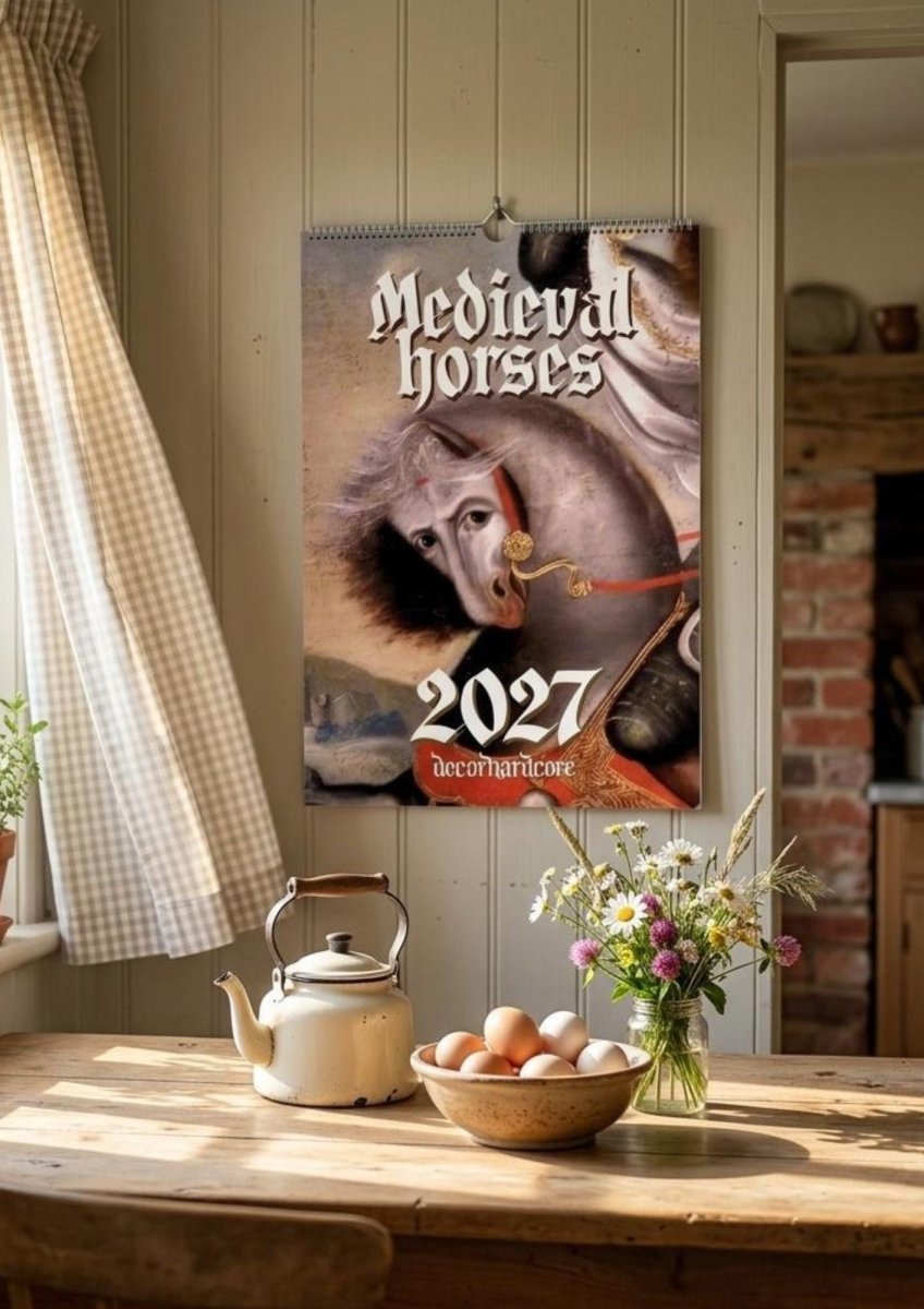 2027 Medieval Horses Wall Calendar - DecorhardcorePrint Material