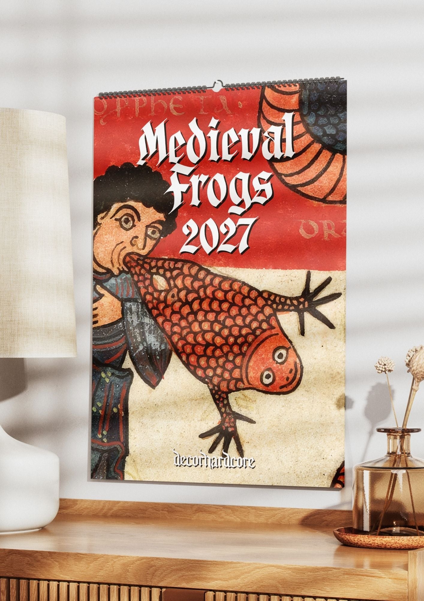 2027 Medieval Frogs Calendar, Funny Illuminated Manuscript Bird Art Planner, Creepy Marginalia oddities & curiosities Novelty Gift