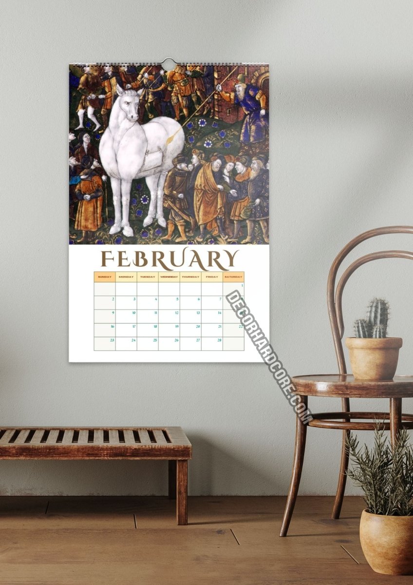 2025 Medieval Horses Wall Calendar - DecorhardcorePrint Material